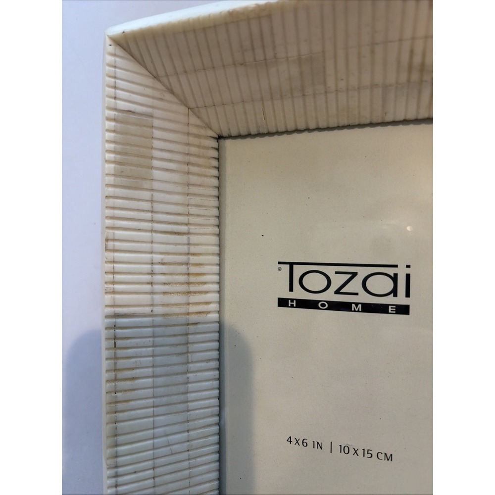 Tozai Home Picture Frame 4 x 6 in Photo Faux Ivory Bone Inlay Neutral - Picture 3 of 12